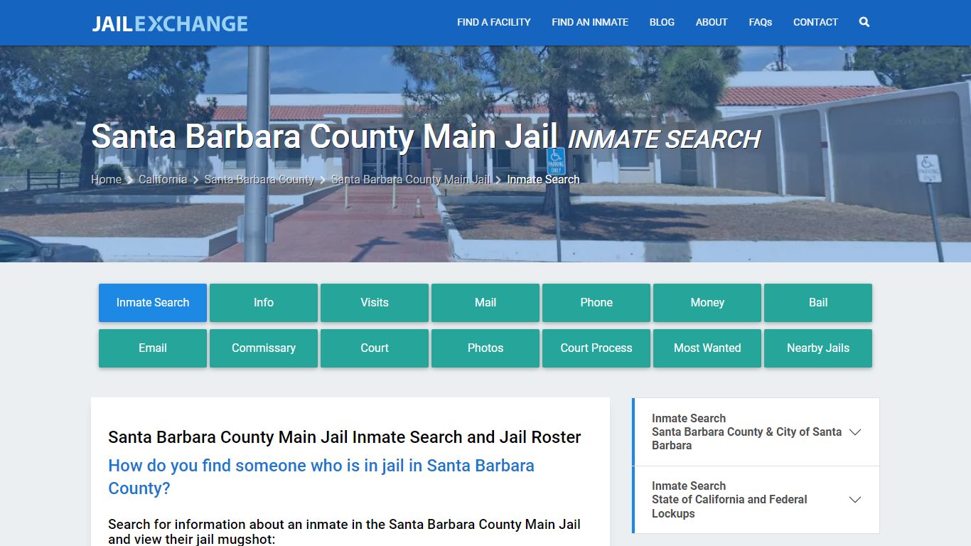 Santa Barbara County Main Jail Inmate Search - Jail Exchange
